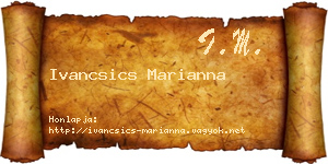 Ivancsics Marianna névjegykártya